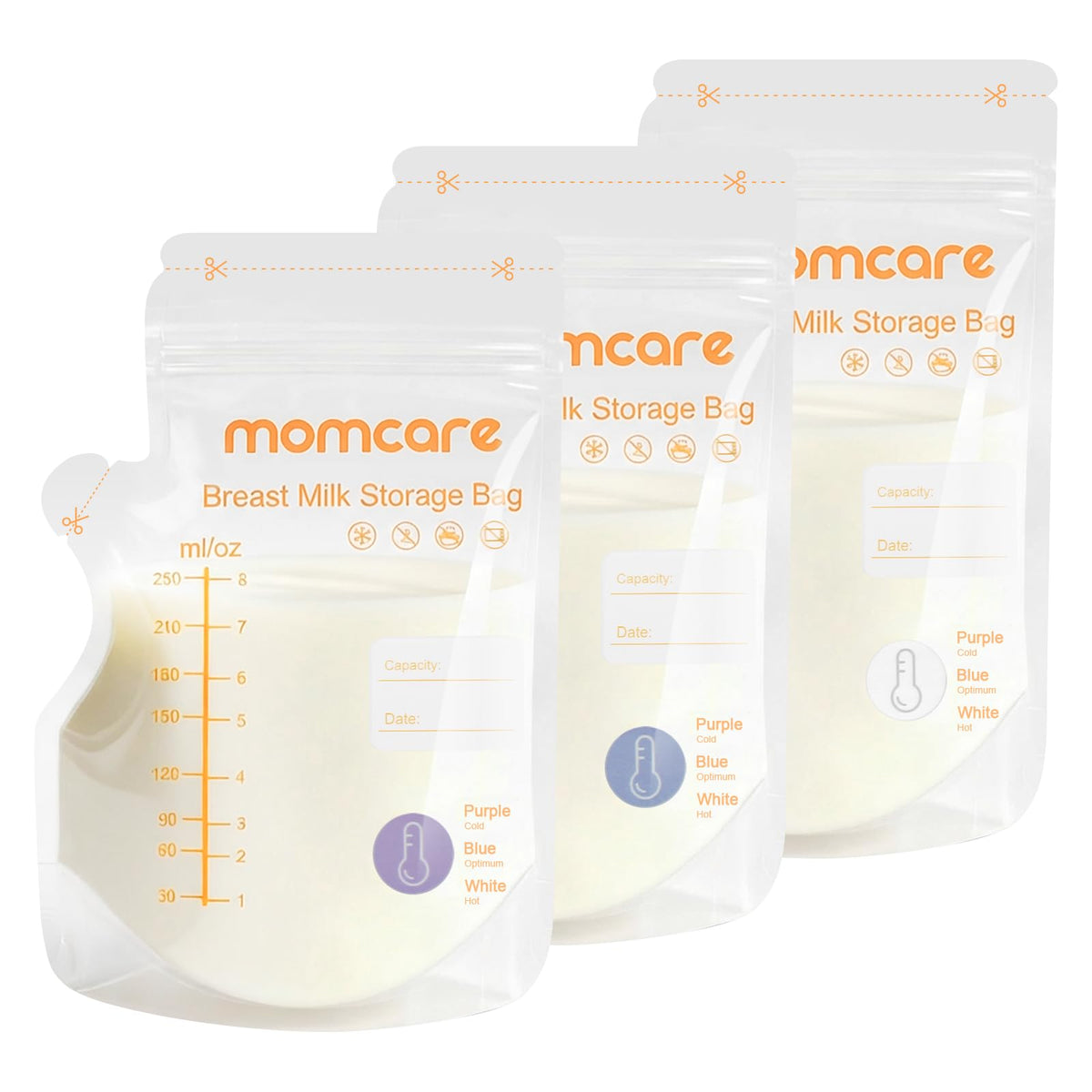 Momcare - Bolsa de almacenamiento de leche materna con sensor de