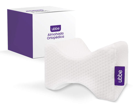 Almohada Ortopédica UBBE SLEEP Blanca de Rodilla con Memory Foam para Corrección de Postura y Alivio del Dolor