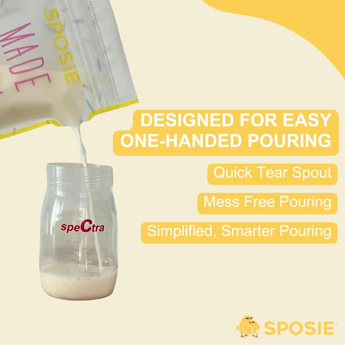 SPOSIE SimpleFeed - Bolsas de almacenamiento de leche materna