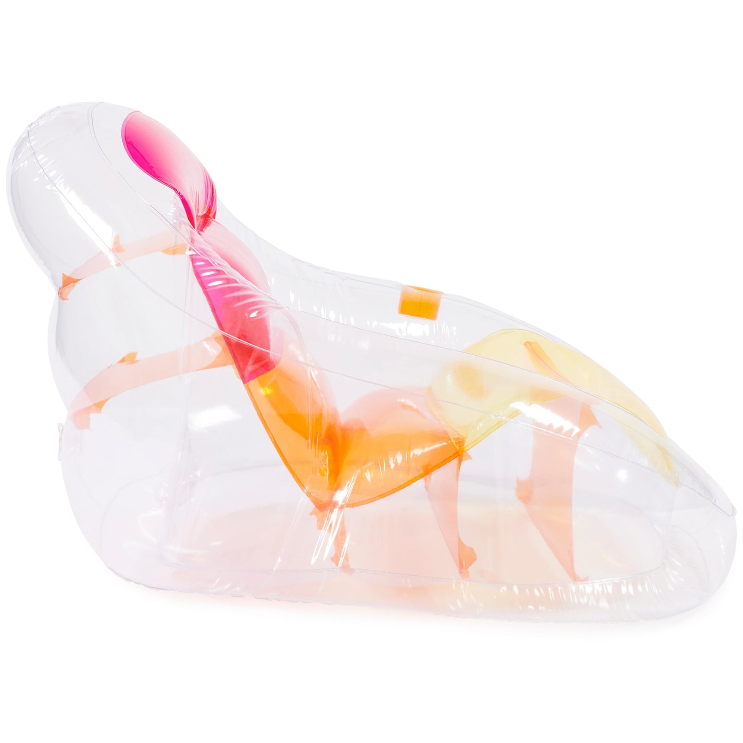 Flotador Inflable SwimWays Translúcido con Portavasos y Respaldo para Adultos