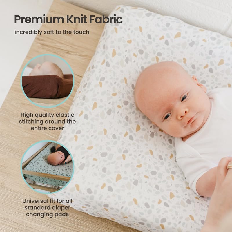 Premium Knit Diaper Changing Pad Cover"Midtown" by Copper Pearl