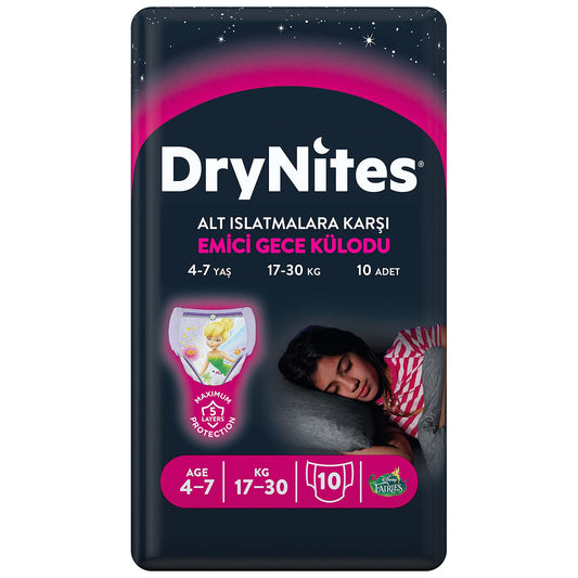 Pañales Huggies Drynites Rosa para Niña 4-7 10 Unidades