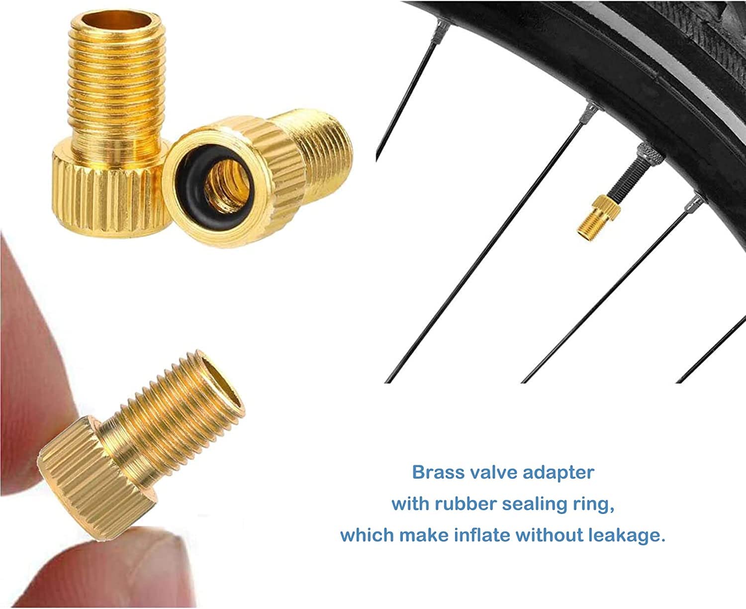 Kit de reparación de válvulas de bicicleta Presta Schrader adaptador de latón núcleos sin cámara para bicicleta de carretera