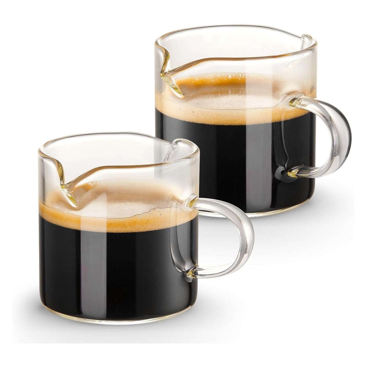 Juego de Tazas de Café U Chef Vidrio Transparente de Doble Boquilla 4 Onzas