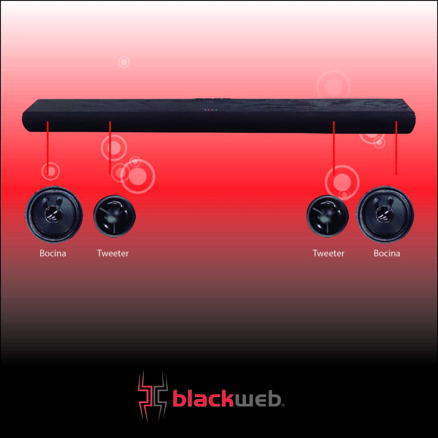 Barra de Sonido Bluetooth 2.1 de Canal, 37 ″ BWA18SB001