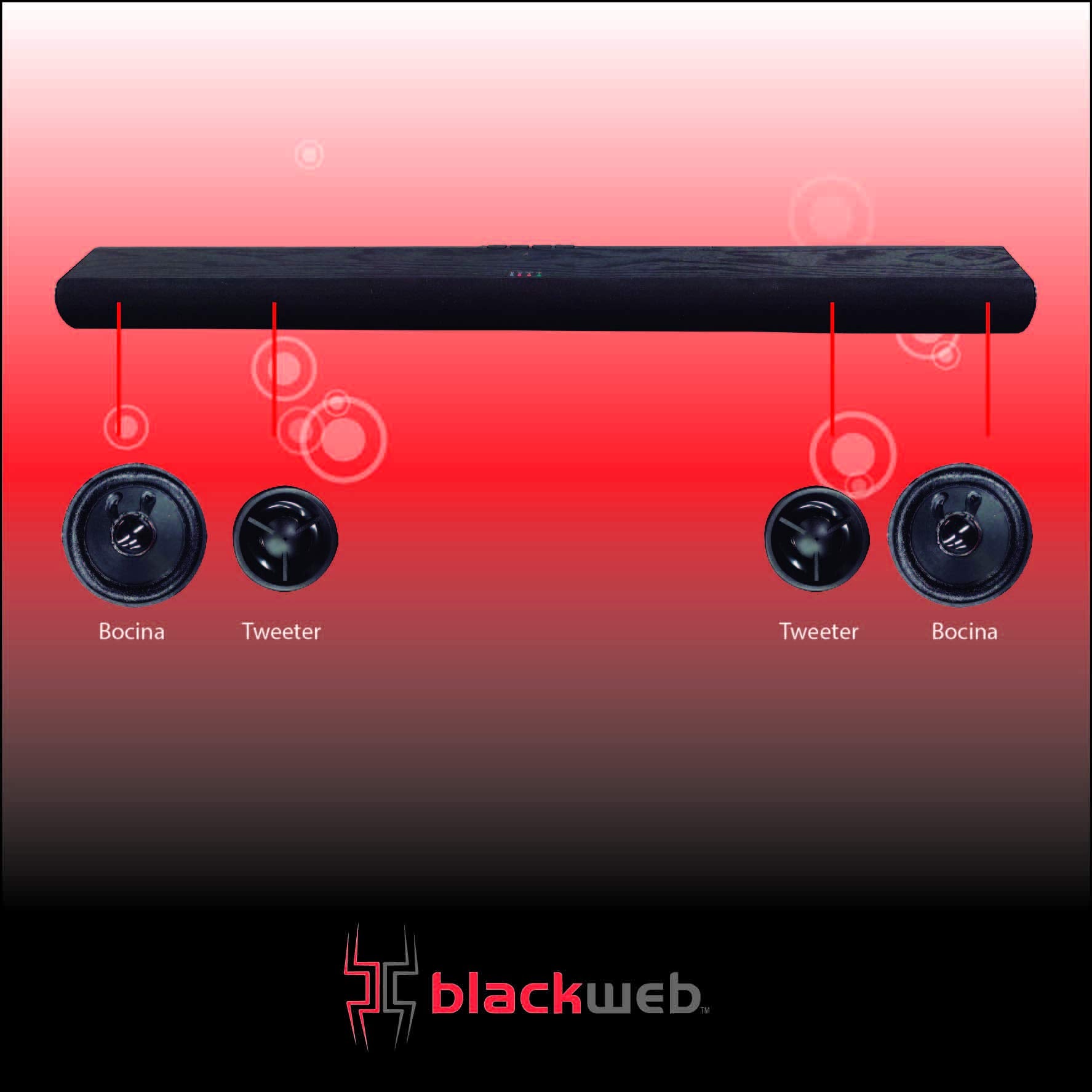 Barra de Sonido Bluetooth 2.1 de Canal, 37 ″ BWA18SB001