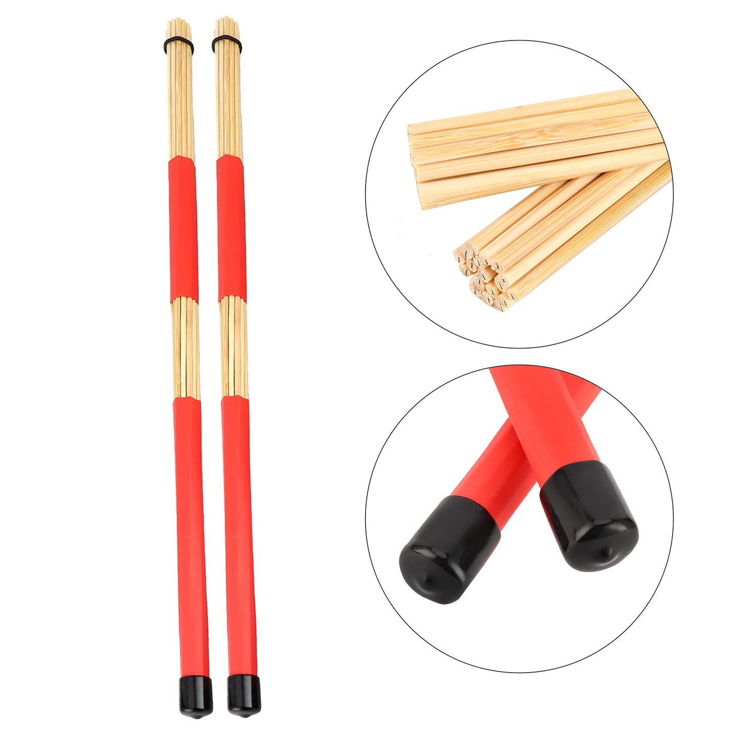 Juego de Baquetas 5A, Escobillas y 12 Amortiguadores de Tambor para Niños, Adultos, Banda de Rock (M02761 Blue)