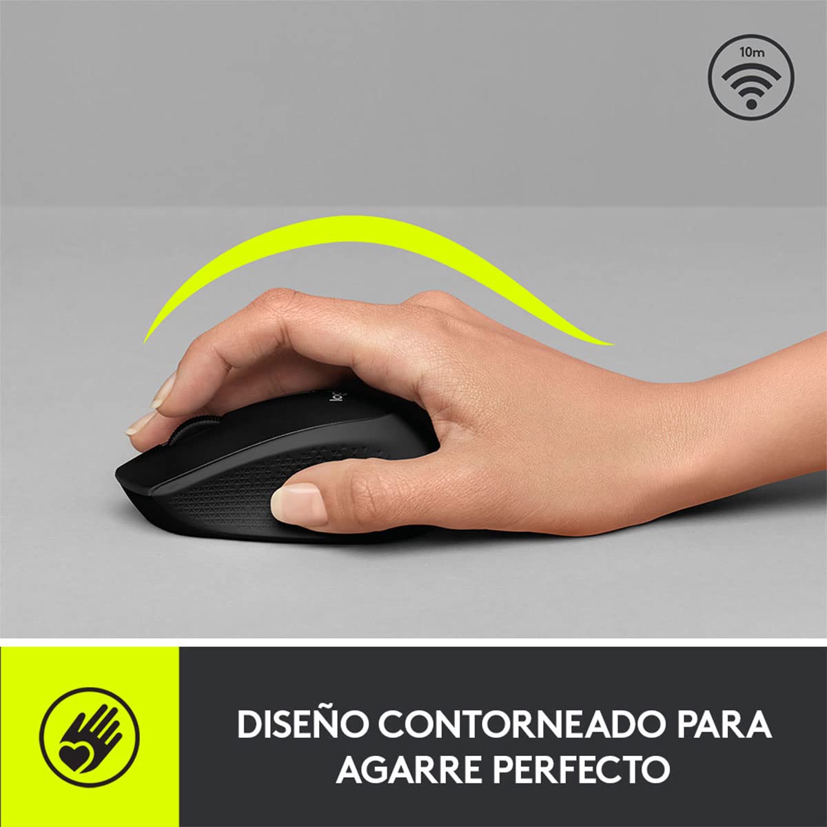 Logitech M280 Mouse Inalámbrico, 2.4 GHz, Nano Receptor USB, Seguimiento Óptico, Resolución 1000 dpi, 3 botones, Batería de 18 Meses, Compatible con PC, Mac, Laptop, Chromebook - Negro