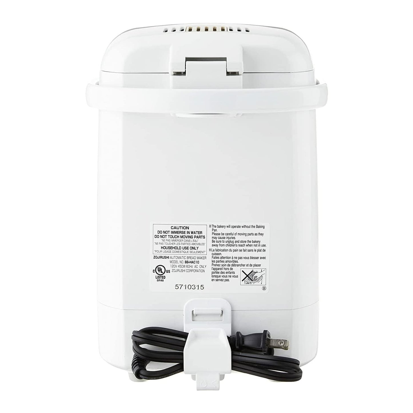 Panificadora Zojirushi BB-HAC10 Blanco Programable Mini 1 Libra
