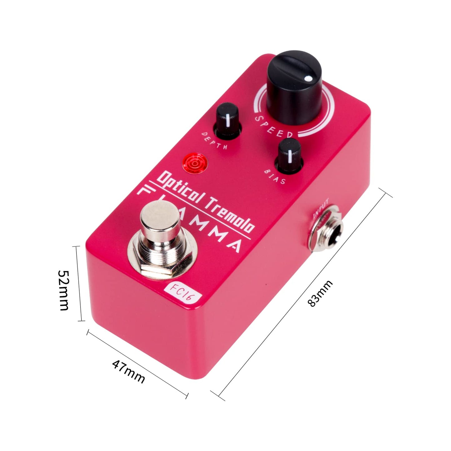 Pedal de Efectos de Guitarra Flamma Trémolo Óptico Mini True Bypass Portátil