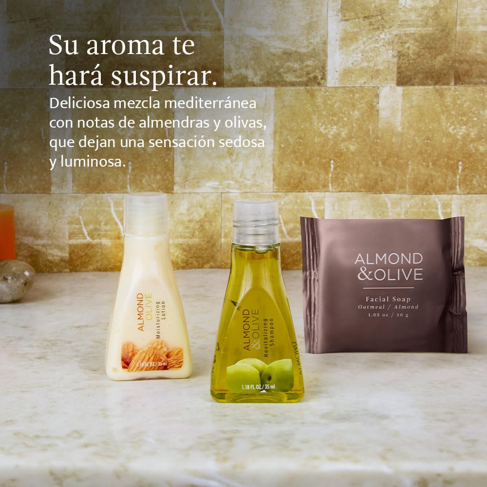 Jypesa | Jabón Hotelero Almond & Olive | Amenidades Hoteleras para Hotel y Airbnb | Kit de Baño 144 Piezas | Jabones Crema y Shampoo