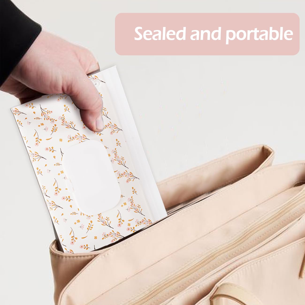 Soporte para toallitas para bebé, dispensador de toallas, paquete de 3 recipientes recargables portátiles, funda reutilizable para toallitas de viaje, impermeable y a prueba de polvo, soporte para