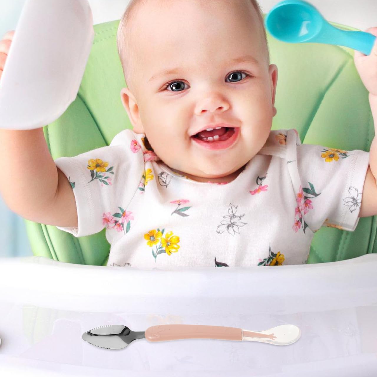 Cuchara De Silicona Para BebéS Con Doble FuncióN, Raspador De Frutas Y Puré, Incluye Caja De Almacenamiento, PortáTil Y Ligera, Ideal Para Preparar Comida Infantil