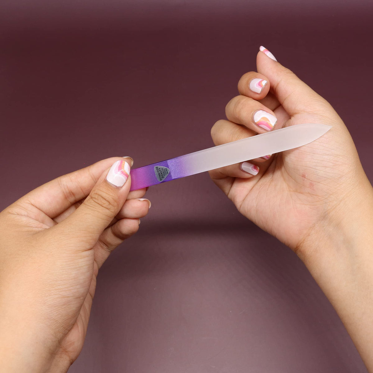 Glass Nail File Manicure Set, Nail Filer for Professional Manicure Nail Care - Bona Fide Beauty (10-Piece Set) Genuine Czech Glass