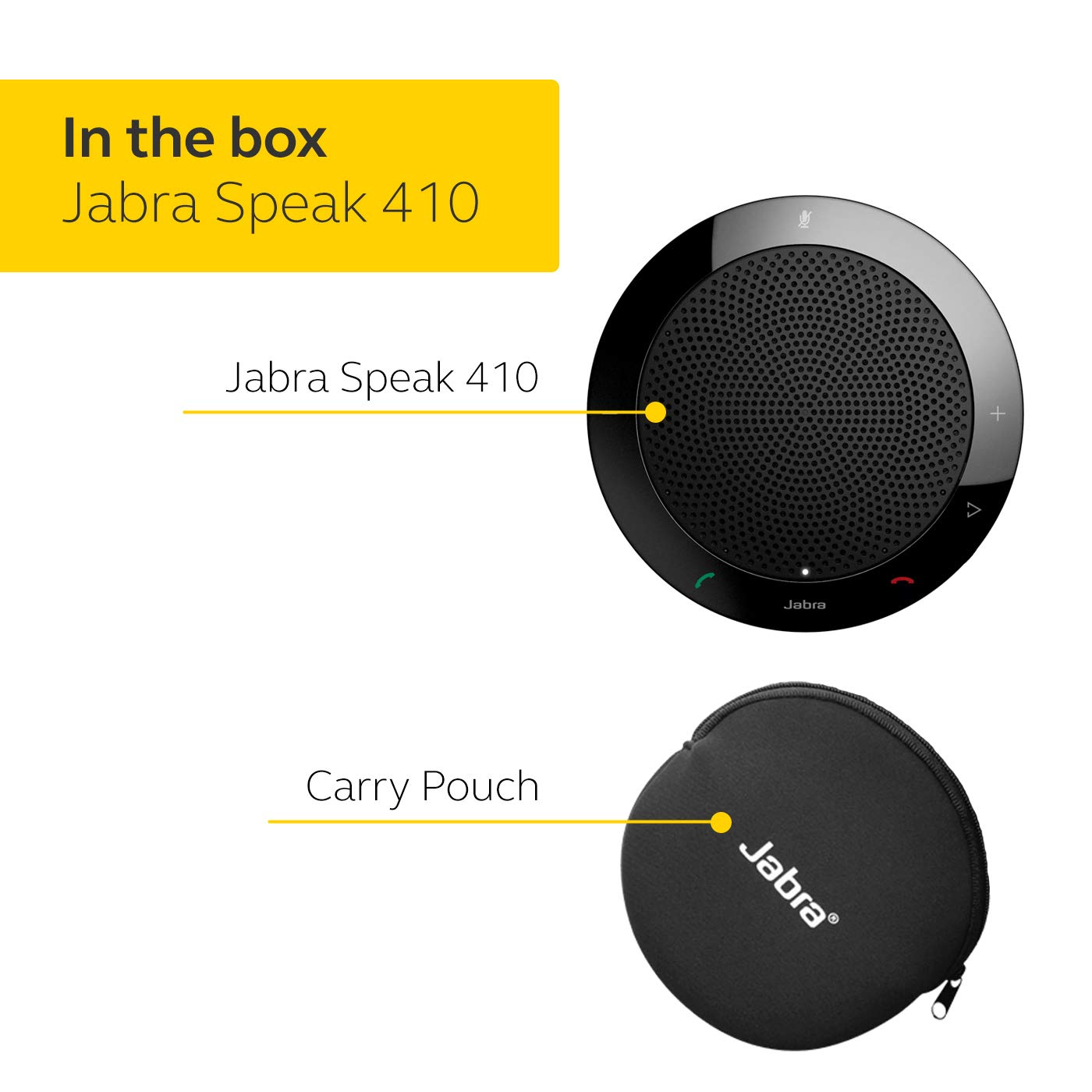 Jabra Speak 410 - Altavoz con Cable para softphones - Fácil configuración, Altavoz USB portátil para Celebrar reuniones en Cualquier Lugar con excelente Calidad de Sonido