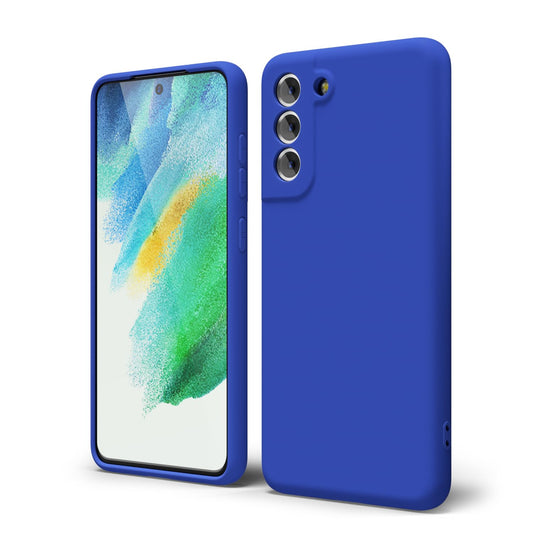 oakxco - Funda de silicona líquida para Samsung Galaxy S21 FE 5G, bonita funda delgada de goma suave TPU lisa de gel para mujeres y niñas, diseño estético, sólido mate protector y a prueba de golpes,