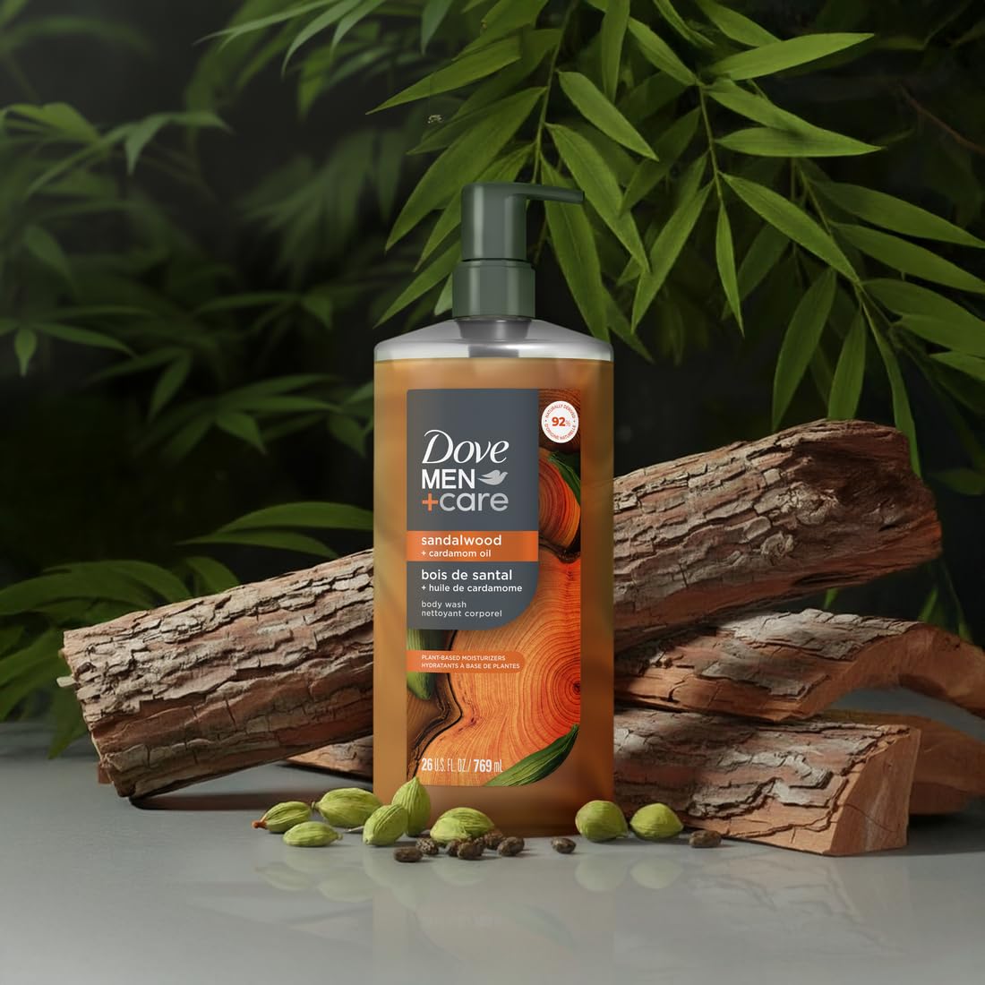 Gel de Ducha Dove Men+Care Sándalo y Cardamomo, 768.91 ml â€“ Limpieza e Hidratación