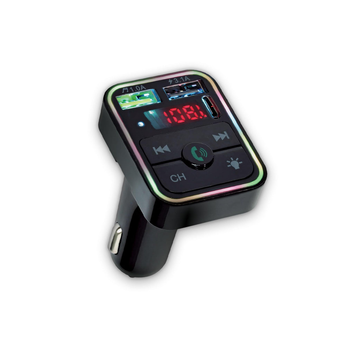 Transmisor FM Bluetooth XTREME Negro con Micrófono de Cancelación de Ruido para Coche