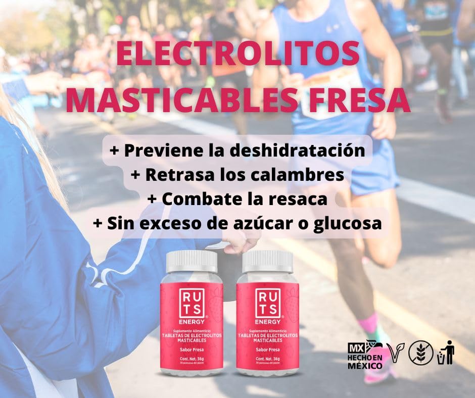 Electrolitos Masticables Ruts Energy Fresa 30 Dosis