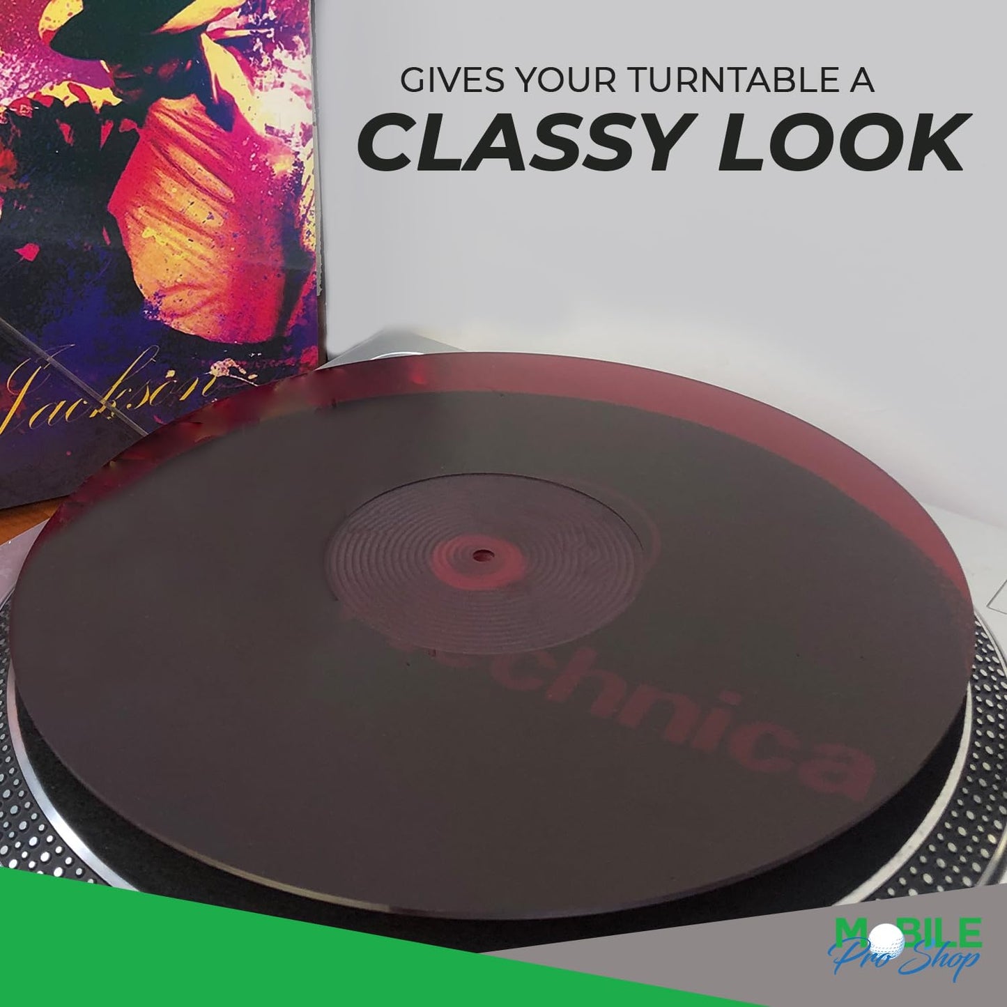 Slipmat Acrílico Mobile Pro Shop Rojo Mejora Sonido para Tocadiscos de Vinilo