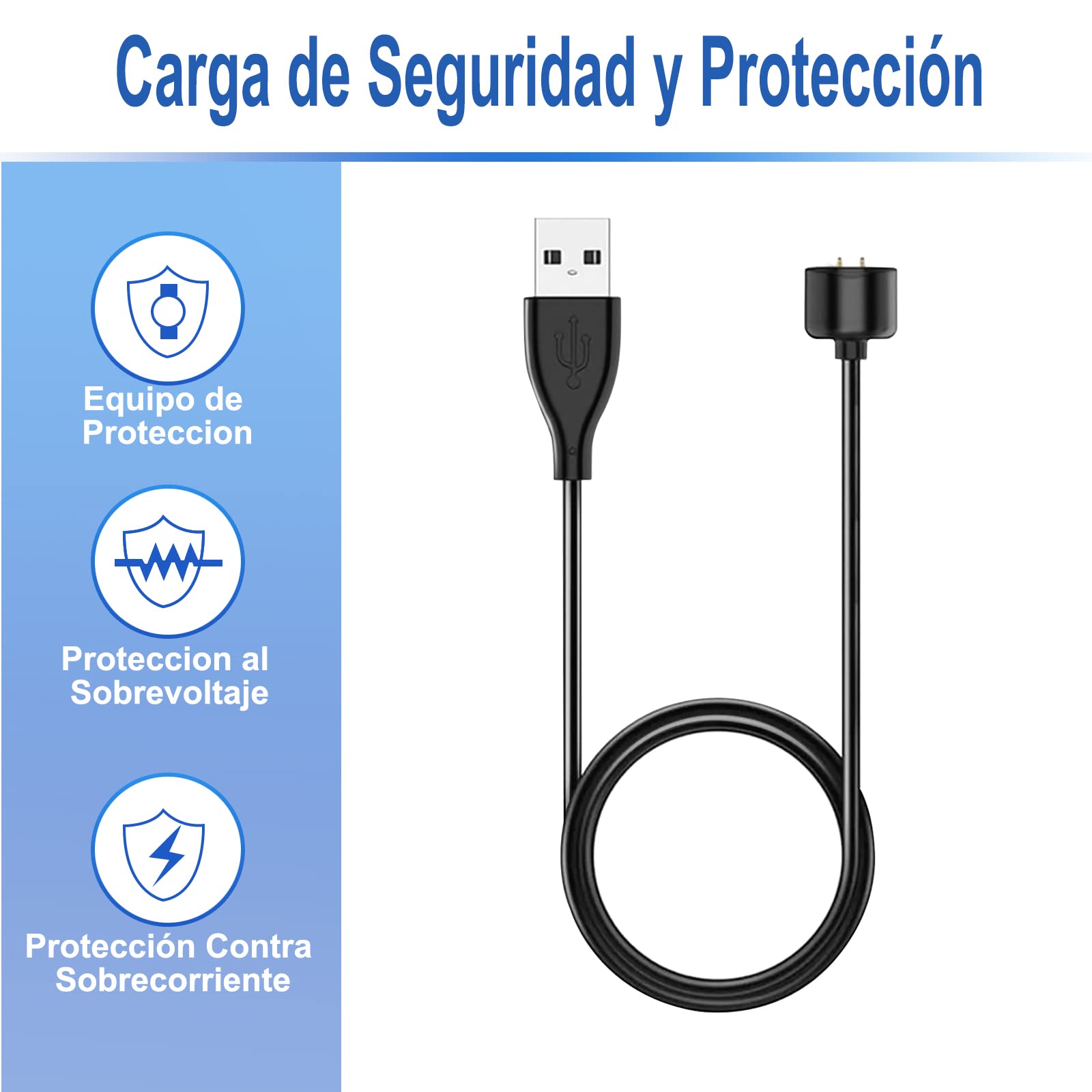YOU ER MEI 2 Piezas Cable de Carga Compatible para Xiaomi Mi Band 7/Band 6/Band 5, Cargador USB Magnético de 40 cm, Adaptador de Carga Mi Smart Band, Mi Band 7/Band 6/Band 5 (Negro)