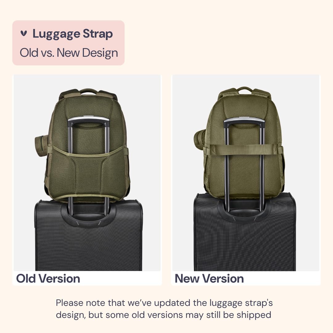 BabbleRoo - Mochila cambiadora para pañales, para bebé, unisex, con colchoneta cambiadora, portachupete y correas para carriola - Bolsa de viaje grande impermeable para niños y niñas, verde, 1 Count