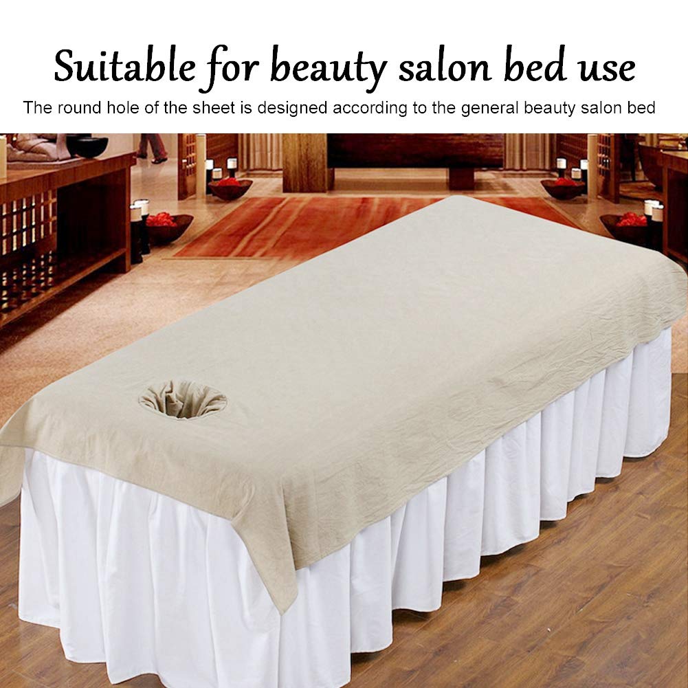 Sábana de Algodón SPA Sofá Cama Caqui con Orificio de respiración Facial