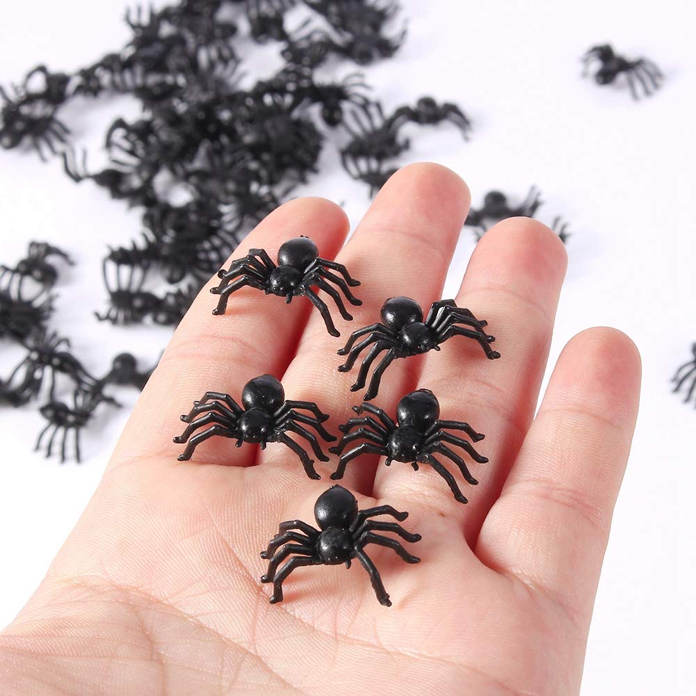Insectos de Juguete Araña Gigante Halloween 50pcs 2cm para Fiestas Decorativas
