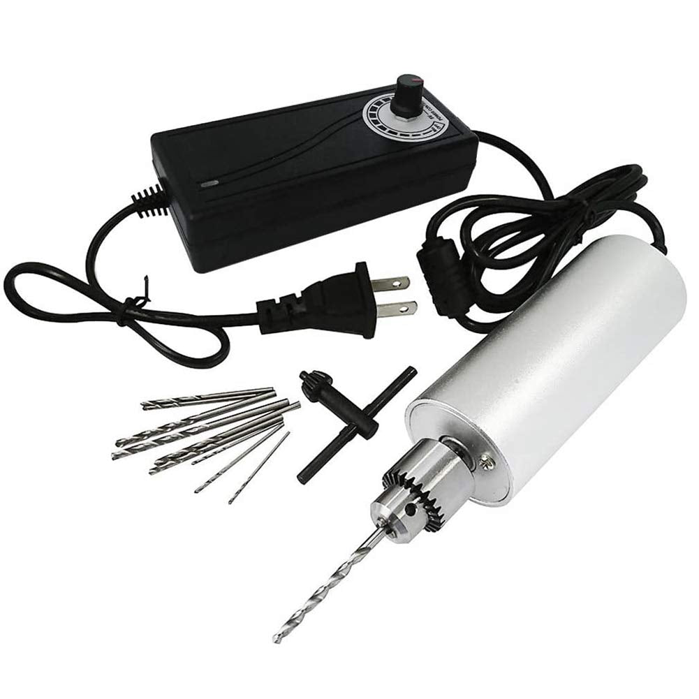 Yakamoz 0,3 mm - 4 mm ajustable Micro Mini eléctrico taladro de mano de aluminio portátil herramienta de bricolaje, 5a Adjustable Mini Drill