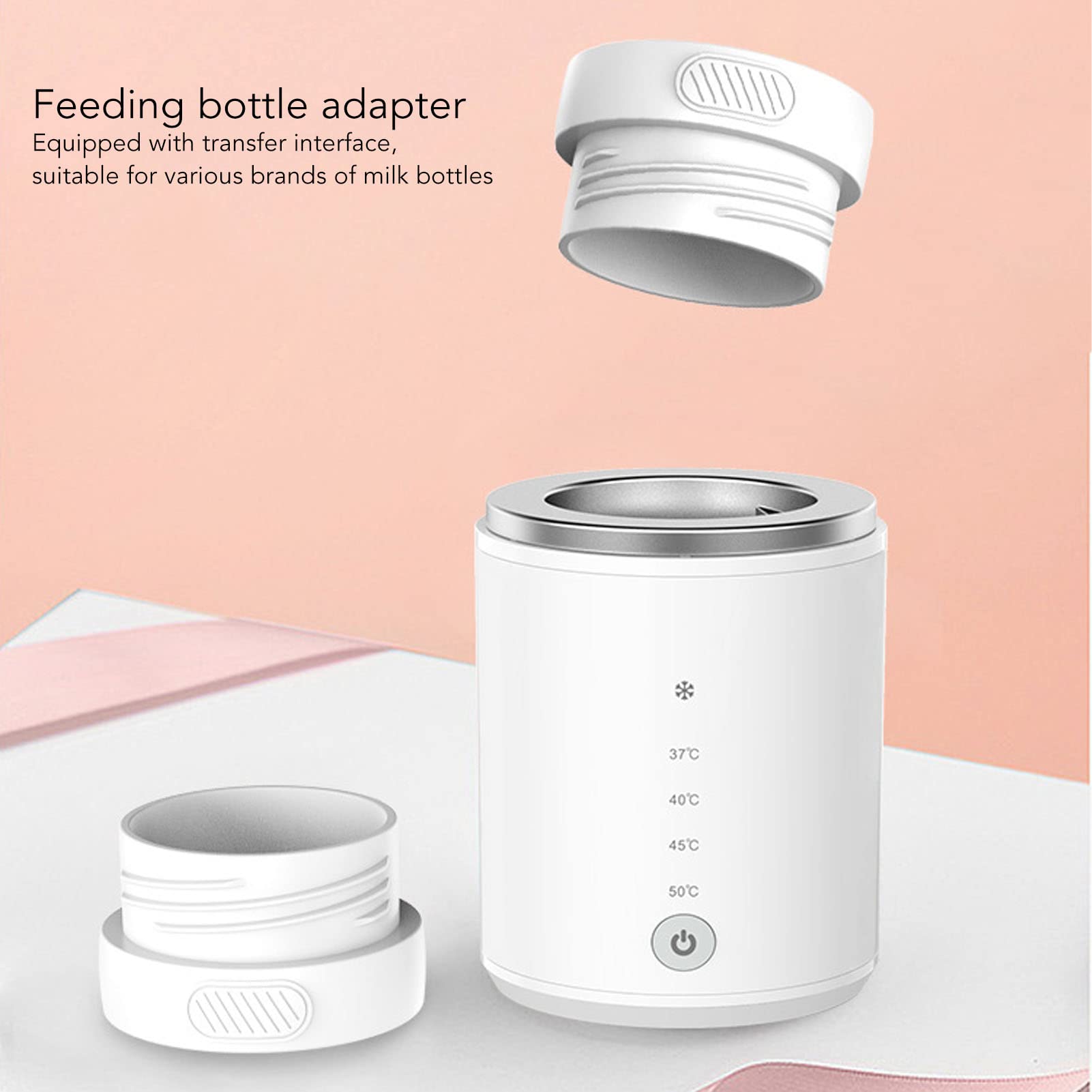 Calentador de Biberones Portátil con 4 Selecciones de Temperatura, Calentamiento Rápido, Batería de 8800 MAh, Fácil de Instalar para Viajar