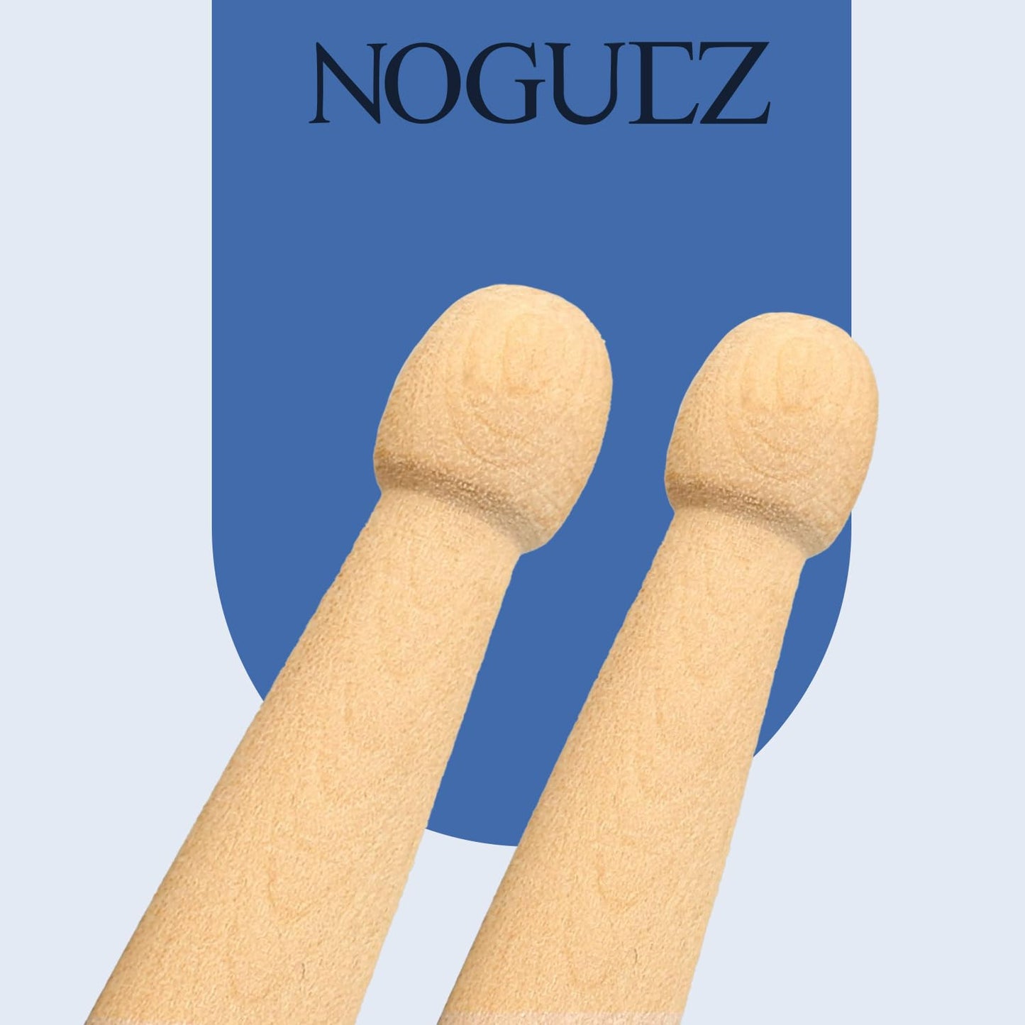 Noguez. 4 Baquetas Profesionales 5A con Grip Antideslizante para Batería, 2 Pares de Baquetas de Madera de Maple con Punta Ovalada, 2 pairs of drumsticks.
