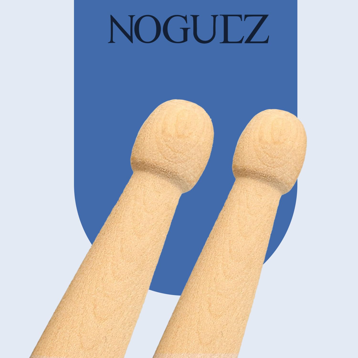 Noguez. 4 Baquetas Profesionales 5A con Grip Antideslizante para Batería, 2 Pares de Baquetas de Madera de Maple con Punta Ovalada, 2 pairs of drumsticks.