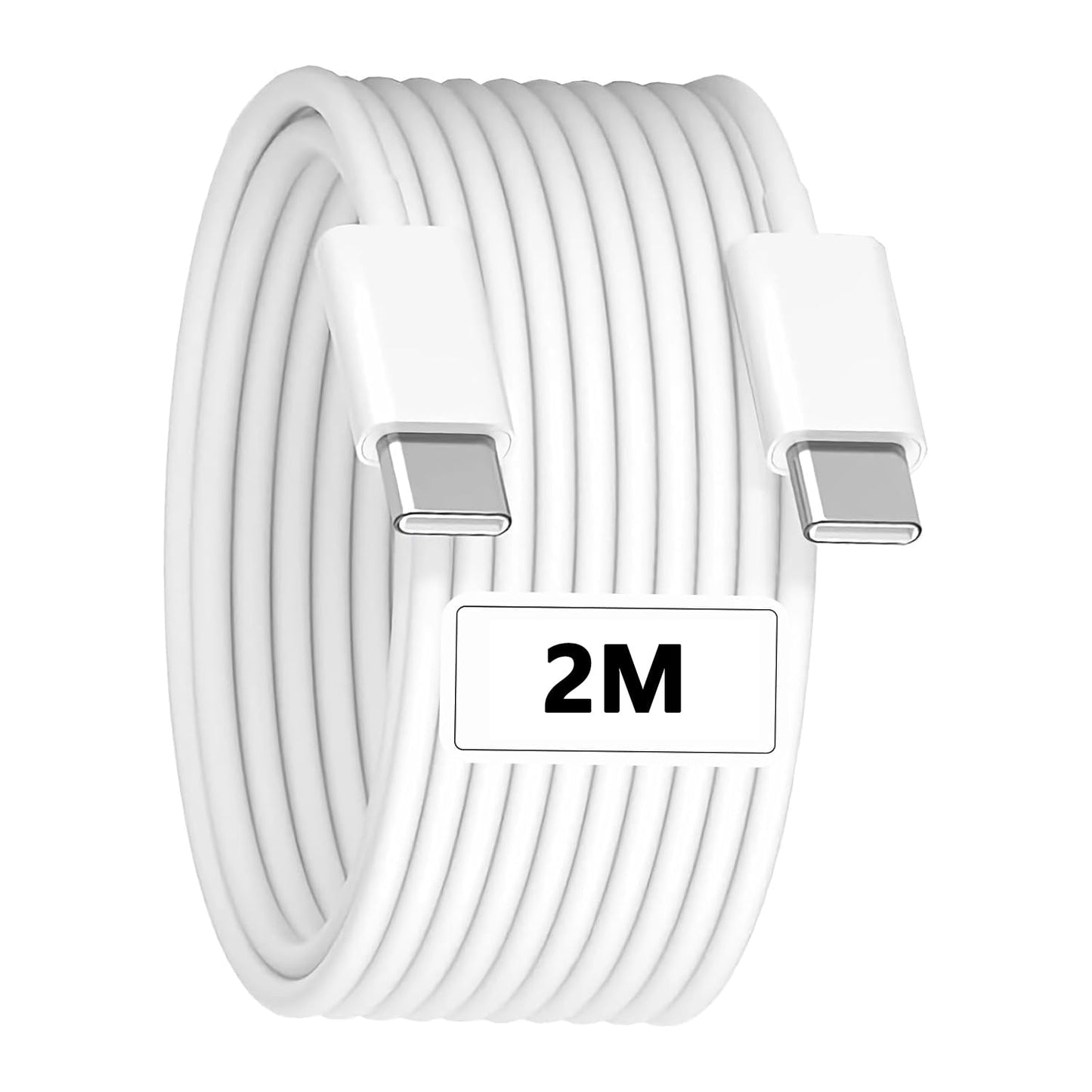 Cable USB C a USB C MORNWELL 240W Blanco PD Carga Rápida 2M para iPhone Galaxy MacBook iPad Huawei