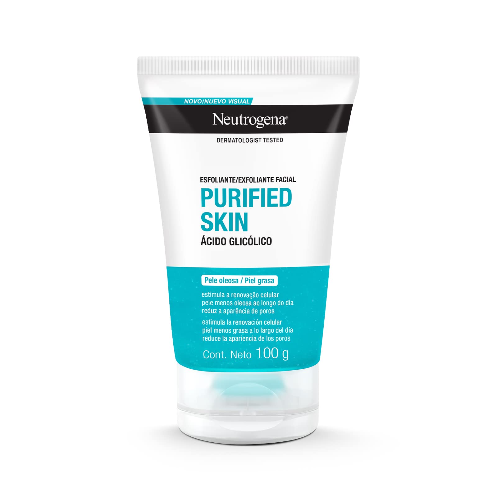 Exfoliante Facial Neutrogena Purified Skin Ácido glicólico 100 g, 1 + Sun fresh Protector Solar Facial sin color Dermcare Niacinamida FPS50+, 40g