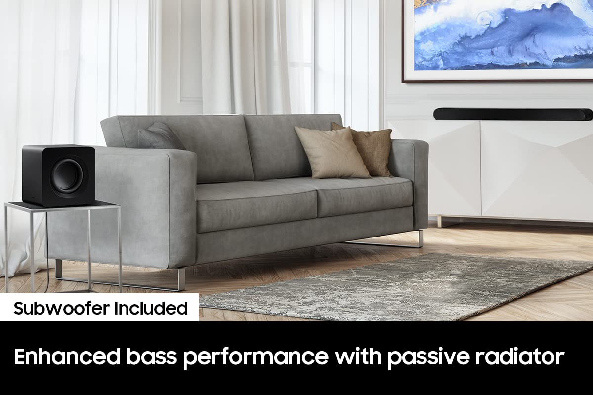 Subwoofer Samsung Negro Inalámbrico de 6.5 Pulgadas con Graves Potentes para Barra de Sonido Serie S, Diseño Compacto Unibody 2022