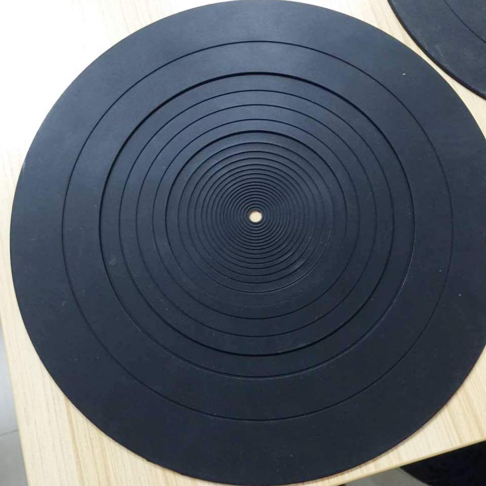 Ywhomal - Alfombrilla de silicona para tocadiscos de 12 pulgadas, Negro, 12 Inch Diameter