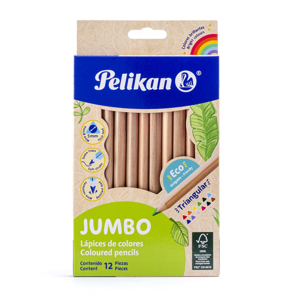 Lápices Triangulares Pelikan Madera 12 Piezas