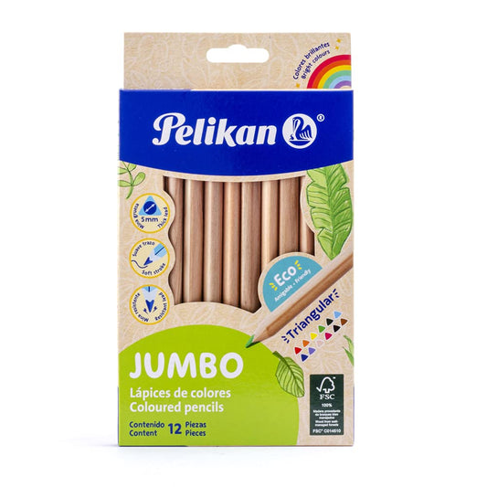 Lápices Triangulares Pelikan Madera 12 Piezas