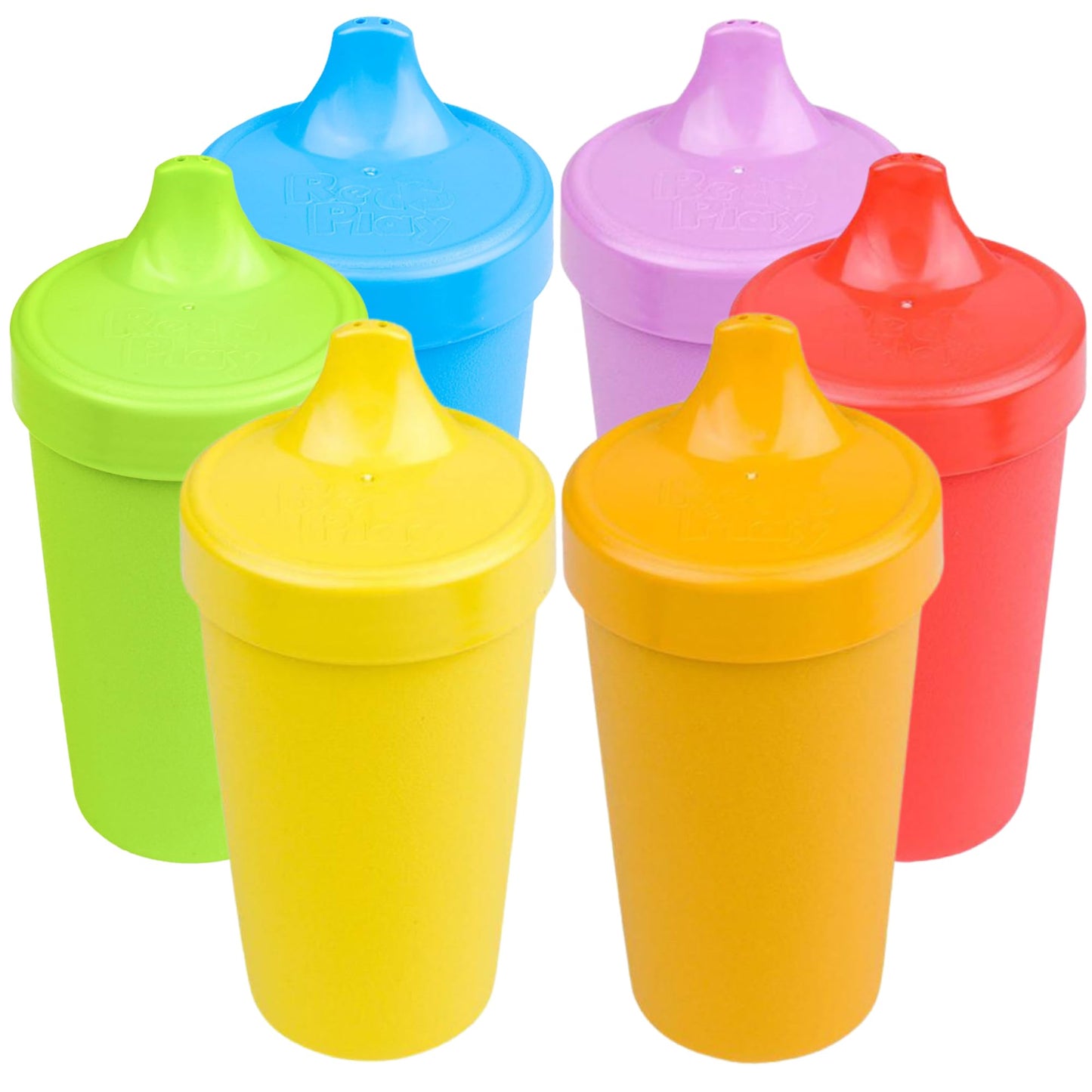 Re-Play - Vasos para niños pequeños, 10 onzas, 6 tazas antiderrames, aptos para lavaplatos y microondas, con boquilla dura