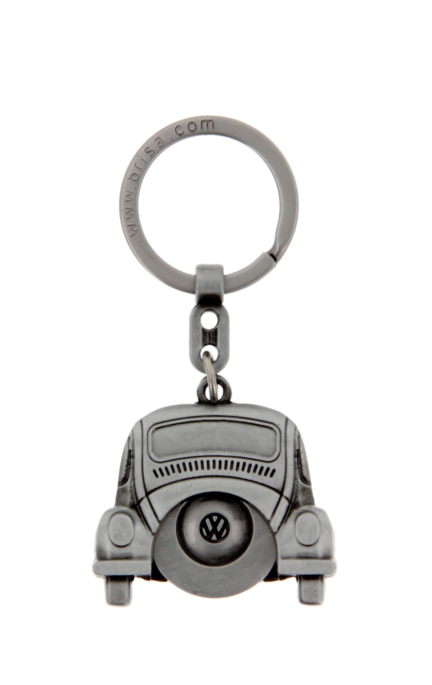 BRISA VW Collection VW Escarabajo Llavero, Chip de Carrito, en Caja de Regalo - Plata Antigua