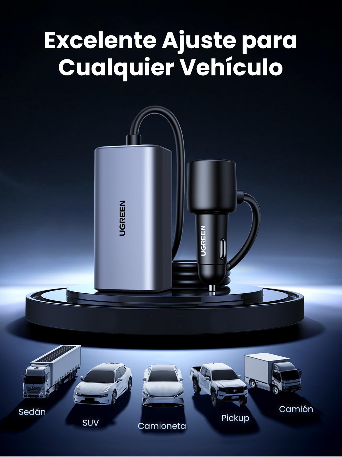 UGREEN GAN 150W Cargador de Coche USB C PD3.1 140W, Distribuidor de Encendedor 4 Puertos 3C1A, Adaptador de Auto Compatible con MacBook Pro/Air, iPhone 16/15/14 Pro MAX, iPad Pro, Galaxy S25 S24