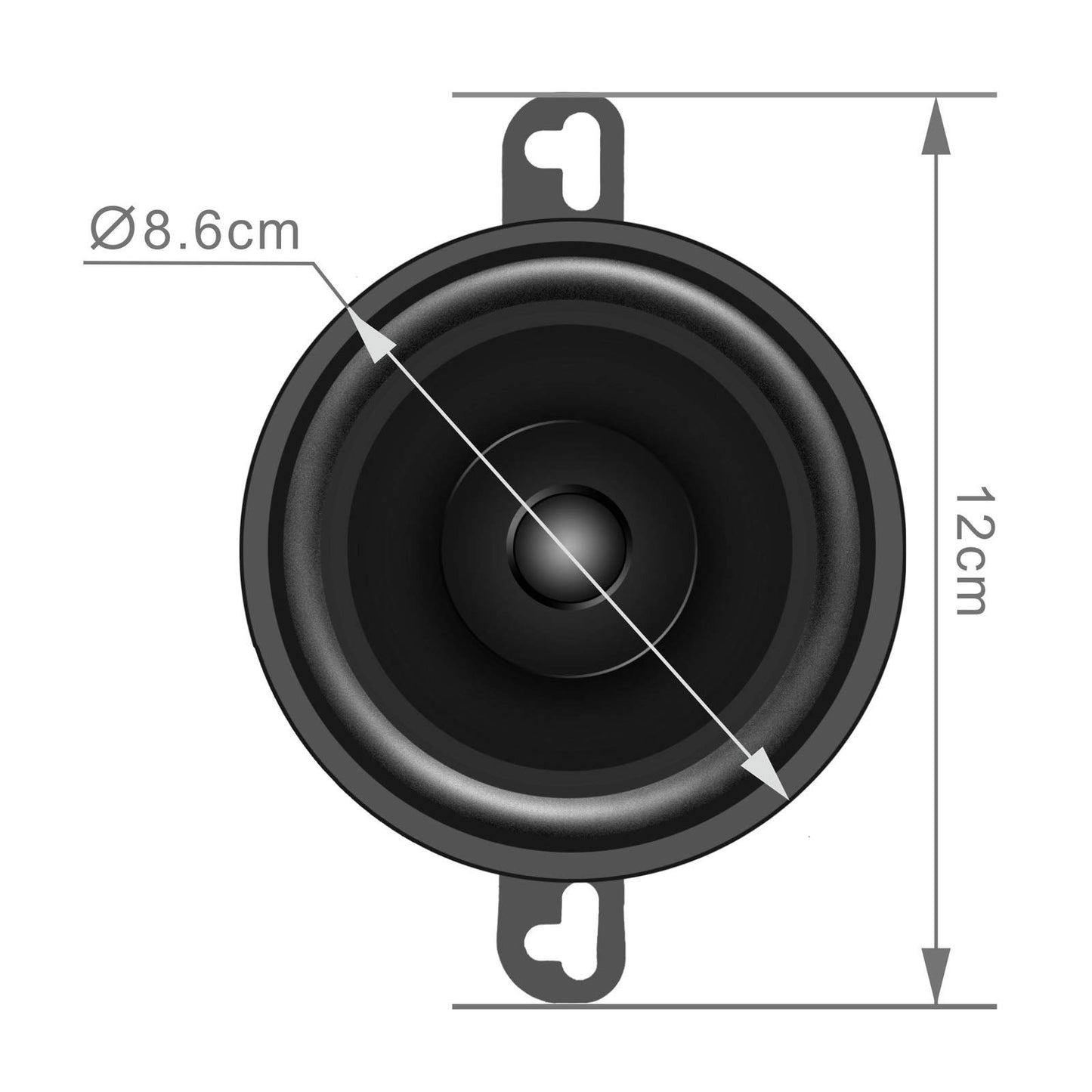 SONDPEX CS17035 - Altavoz de doble cono de 3.5 pulgadas, 30 W, reemplazo de equipo original, altavoces de coche, coaxial, negro