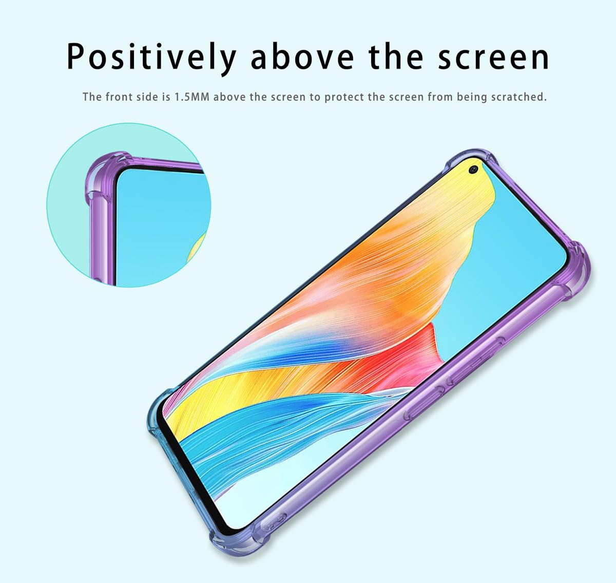 DABUNA Funda para OPPO A78 4G Case Uso Rudo,Transparente Colores Degradados Protectora de Cámara Anticaída Carcasa Bumper(Púrpura Azul)