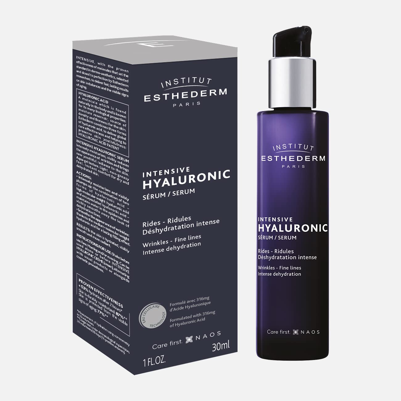 Institut Esthederm - Suero hialurónico intensivo - Hidratante - Arrugas y líneas finas - Piel deshidratada, 1 fl oz (paquete de 1)