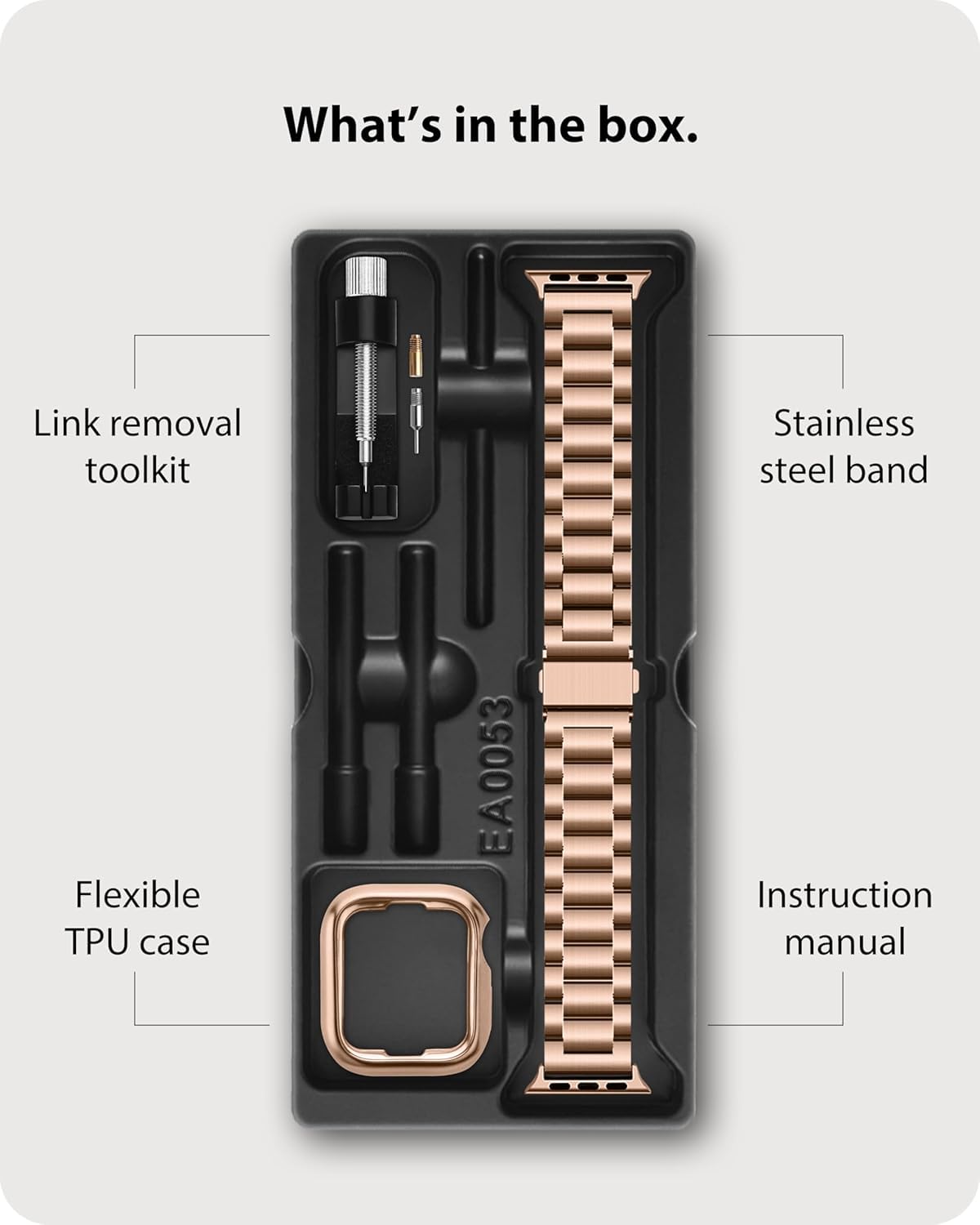 Fullmosa Correa Compatible Con Apple Watch 44mm 46mm（Series 10) 45mm 42mm 49mm,Pulsera Acero Inoxidable con Case Para iWatch Ultra 2/Ultra/SE/Series 10/9/8/7/6/5/4/3/2/1,44mm 45mm 42mm Rose Gold