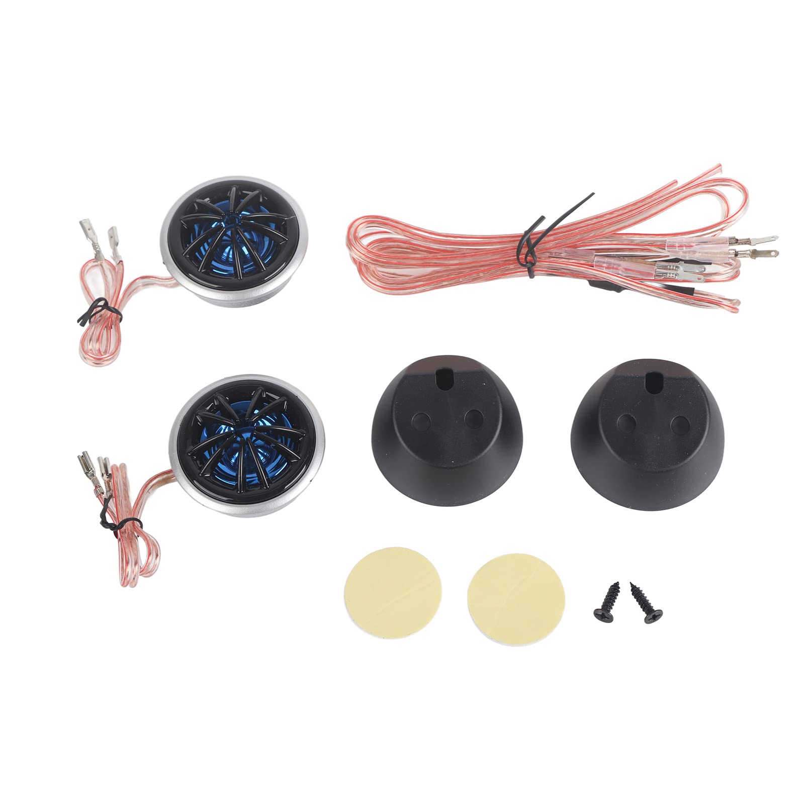 Keenso Reproductor de Audio Fuerte, 1 par de Altavoces para Automóvil Reproductor de Música Audio Super Power Dome Tweeter 130W