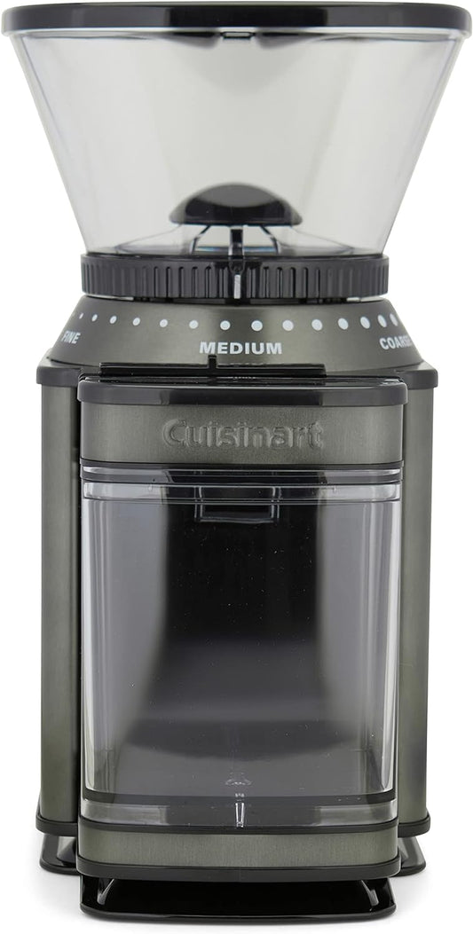 CUISINART - Molinillo de café, rebabas eléctricas de un solo toque con selector de molienda de 18 posiciones, acero inoxidable, DBM-8BKSP1, negro