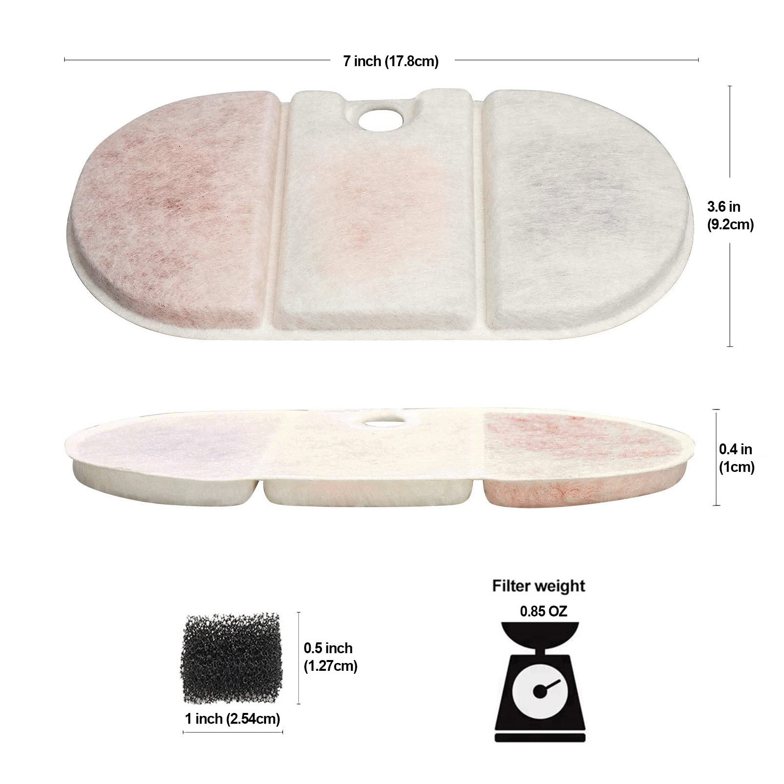 Paquete de 10 Filtros de Reemplazo Samnija Compatibles con Dispensador de Agua PETLIBRO 77 oz/2.1L para Perros