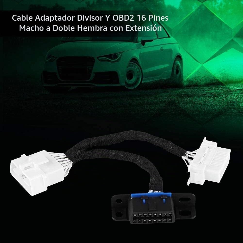 Cable Divisor OBD2 Aramox 16Pin Macho a Doble Hembra Extensor