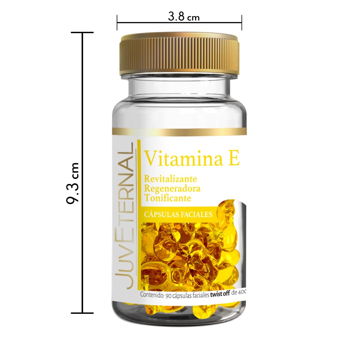 JUVETERNAL Cápsulas Faciales de Vitamina E 2x1 90 cápsulas c/u Twist-Off Antioxidantes, Hidratantes y Revitalizantes